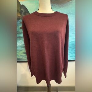 Elegant Burgundy Merino Wool Sweater
